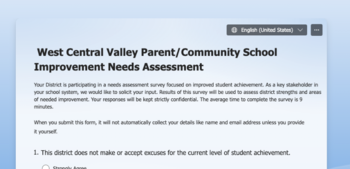 Linked image to **Reminder** WCV Improvement Needs Assessment